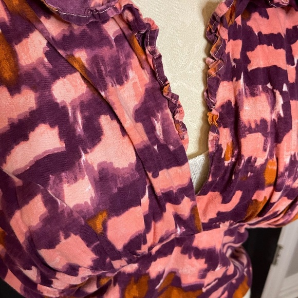 Anthropologie Ruched Ruffle Halter Top XL - Picture 7 of 11